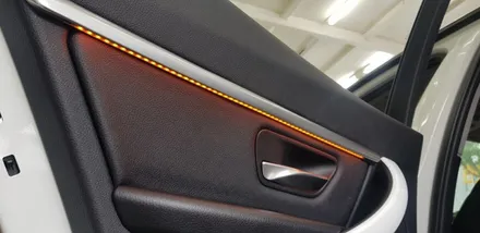 BMW 3시리즈 F30 320d 실내 엠비언트 라이트 시공 후기 대구 BMW튜닝 BMW정비 전문점 대구수입차정비 씨앤디 4도어 LED 무드등 가변엠비언트 2WAY 수입차튜닝