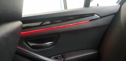 BMW F10 520d 5시리즈 엠비언트 라이트 레드 실내 무드등 도어 LED 대구 BMW튜닝 전문점 씨앤디 인터내셔널 감성튜닝 업그레이드