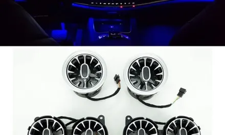 대구자동차전문 벤츠 LED 송풍구 W222차량 실내 엠비언트 시공 및 선글라스함 부메스터ST 작업으로 실내 인테리어 업그레이드 대구수입차튜닝 대구수입차전문 대구앞산씨앤디인터내셔널
