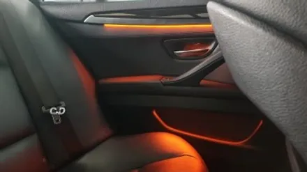 :: 대구 튜닝샵 528i F10 13년식 엠비언트 잘하는 곳 🌈:: BMW 5시리즈 3색 엠비언트(가변) 장착 - 주황색 / 아이스블루 / 화이트  :: 수입차 전문점 씨앤디✔