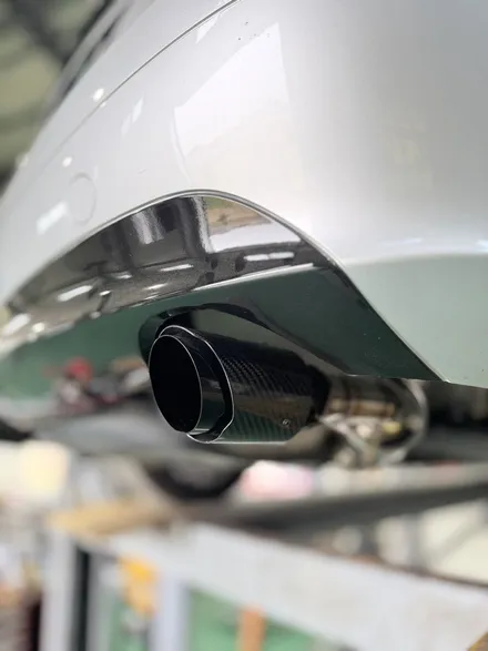 (화성배기튜닝)벤츠 SLK350 논가변 듀얼배기 카본블랙팁 튜닝 작업 디테일 +피트프로 / 경기 화성