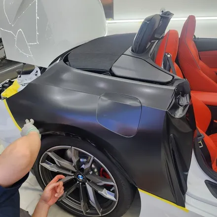 [공지] BMW Z4 사틴 블랙 전체 랩핑, 라이트 스모그 PPF 시공 후 모습. / 하남 감일동