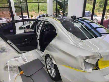 bmw 320d f30 비닐 프로그 샴페인 실버 고광택 필름으로 전체 랩핑 시공 하남 / 송파 래핑 전문점 / 하남 감일동