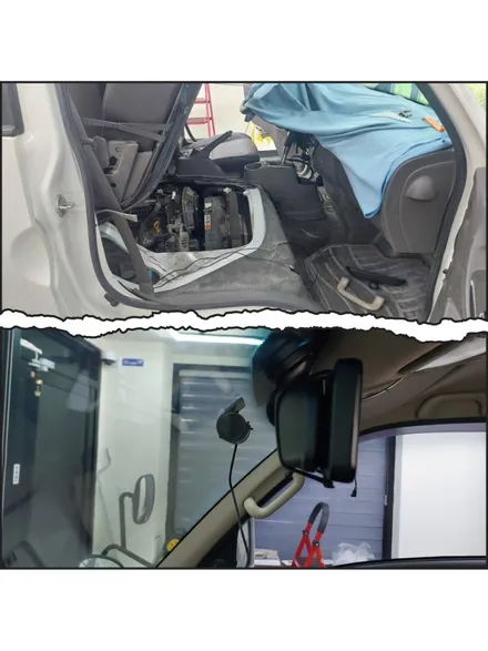 19년식 봉고3 저상탑차 전면썬팅, 파인뷰 LX7 룸미러형 블랙박스 시공~!! / 고양 덕양구 향동동