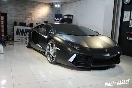 람보르기니 아벤타도르 사틴블랙 전체랩핑+광주랩핑+나인티게러지 / 광주 광산구 월전동