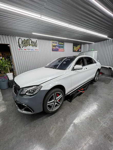 벤츠S63 AMG 다이아몬드화이트 광주 자동차 랩핑 +신형컨버전 / 광주 광산구 월전동