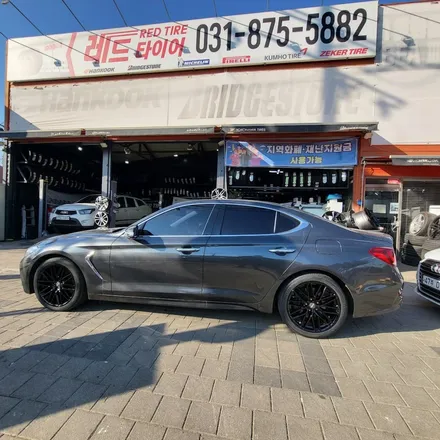 (휠 도색, 휠 수리, 휠 복원) 제네시스 휠 스크래치 수리!! 이렇게 심해도 수리, 복원될까요? 제네시스 타이어 교환 함께 진행 225 45 18 / 의정부시 호원동