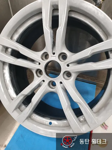 [휠도색]BMW 320D 18인치 순정휠 블랙유광 휠 재도색 - 동탄 휠수리복원 휠도색 전문점 휠테크 / 화성시 금곡동