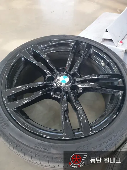[휠도색]BMW 320D 18인치 순정휠 블랙유광 휠 재도색 - 동탄 휠수리복원 휠도색 전문점 휠테크 / 화성시 금곡동