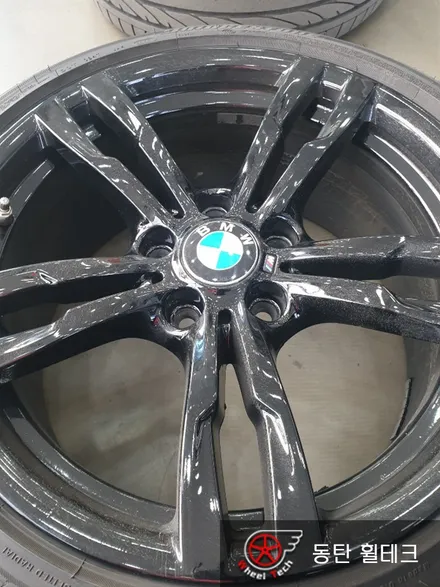 [휠도색]BMW 320D 18인치 순정휠 블랙유광 휠 재도색 - 동탄 휠수리복원 휠도색 전문점 휠테크 / 화성시 금곡동