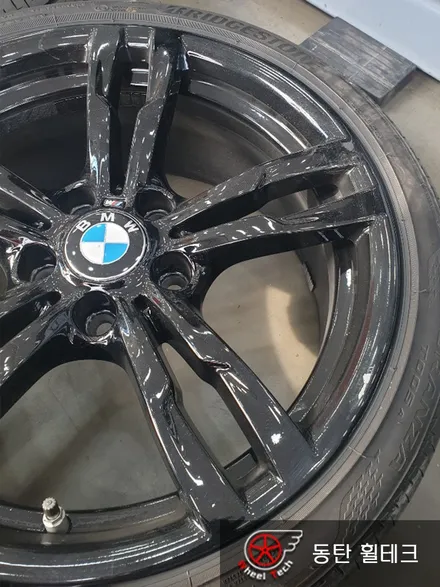 [휠도색]BMW 320D 18인치 순정휠 블랙유광 휠 재도색 - 동탄 휠수리복원 휠도색 전문점 휠테크 / 화성시 금곡동