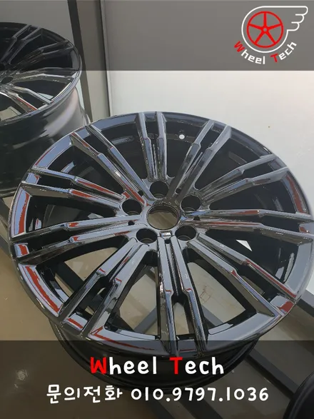 BMW3 다이아몬드컷팅휠 손상 휠복원, 블랙유광 휠분체도장 - 동탄 휠수리, 휠도색 전문점 휠테크 / 화성시 금곡동