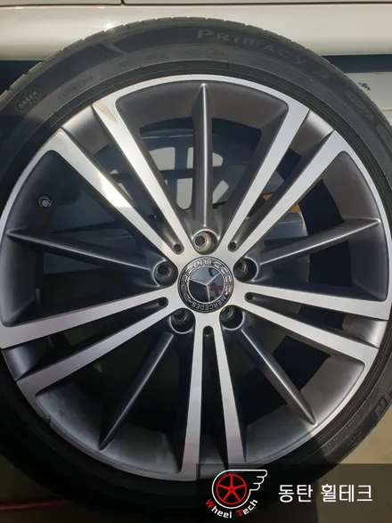[다이아몬드컷팅] 벤츠 CLS 400D 19인치 다이아몬드 커팅 휠복원 - 수원/동탄/동탄2 휠수리복원 전문점 휠테크 / 화성시 금곡동