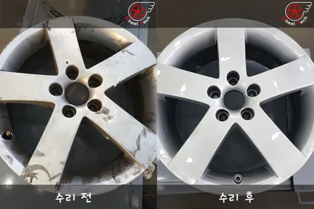 사브 17인치 휠 수리 복원 - 동탄 휠수리, 휠복원, 휠도색 전문점 휠테크 / 화성시 금곡동