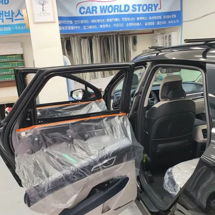 스포티지 NQ5 신차 패키지 시공 블락포디 비바 스카이블루 썬팅 PPF 만도 4채널 블랙박스 유리막 코팅 시공 / 광명 하안동