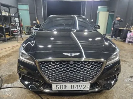 구미 문성 제네시스 g80 글라스틴트 레이니블루 썬팅 광택
