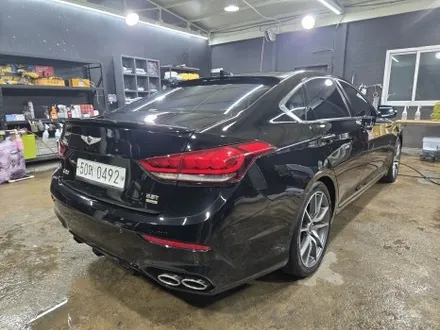 구미 문성 제네시스 g80 글라스틴트 레이니블루 썬팅 광택