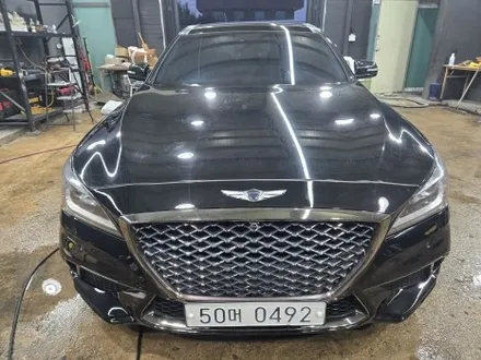 구미 문성 제네시스 g80 글라스틴트 레이니블루 썬팅 광택