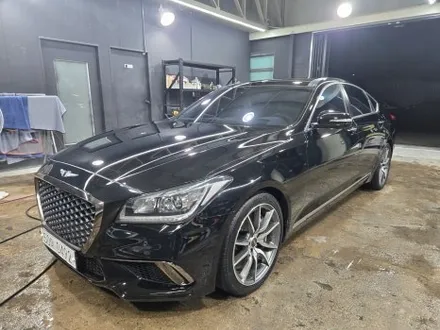 구미 문성 제네시스 g80 글라스틴트 레이니블루 썬팅 광택