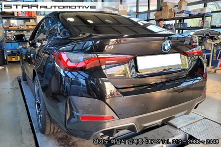 신형 BMW I4 튜닝 프론트립 및 트렁크스포일러 장착