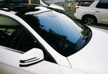 벤츠 E350d 썬팅 재시공 열차단 썬팅 블랙박스