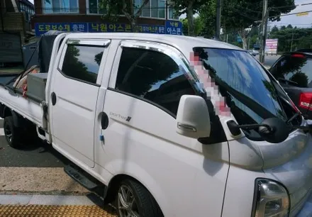 대구 경산 더블캡 포터 썬팅 재시공은 최고급 프리미엄 썬팅으로.