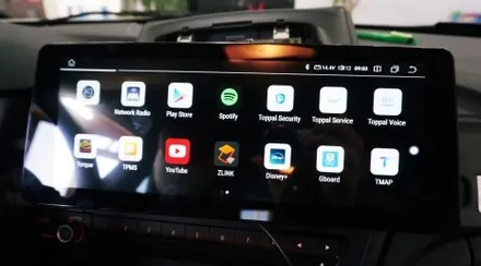 대구 경산 BMW 12.3인치 안드로이드올인원으로 카플레이. 내비게이션 매립.