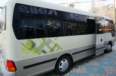 대구 경산 카운티 대형 화물차 버스 썬팅 재시공.