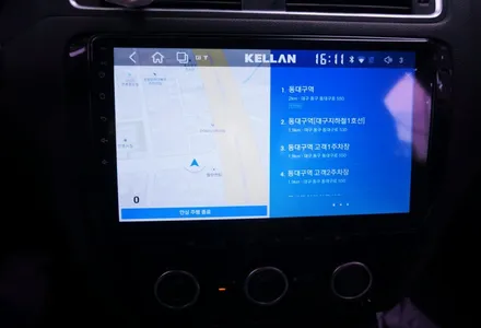 폭스바겐 제타 켈란 안드로이드올인원. 네비게이션 매립. AHD 후방카메라.