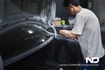 2009년 BMW E60 후기형에 무선 카플레이&안드로이드 오토 빌드 , ADD 트렁크 캐치형 후방 카메라 PGS 연동 / 서울 구로구 구로동