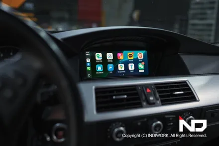 2009년 BMW E60 후기형에 무선 카플레이&안드로이드 오토 빌드 , ADD 트렁크 캐치형 후방 카메라 PGS 연동 / 서울 구로구 구로동