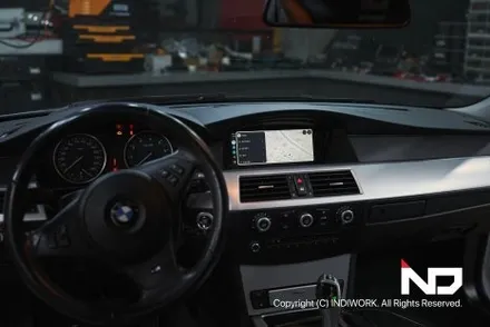 2009년 BMW E60 후기형에 무선 카플레이&안드로이드 오토 빌드 , ADD 트렁크 캐치형 후방 카메라 PGS 연동 / 서울 구로구 구로동