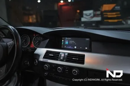 2009년 BMW E60 후기형에 무선 카플레이&안드로이드 오토 빌드 , ADD 트렁크 캐치형 후방 카메라 PGS 연동 / 서울 구로구 구로동