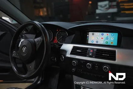 2009년 BMW E60 후기형에 무선 카플레이&안드로이드 오토 빌드 , ADD 트렁크 캐치형 후방 카메라 PGS 연동 / 서울 구로구 구로동