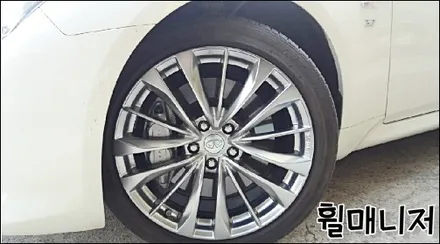<청주휠수리/휠복원/휠도장 ::인피니티 19인치 순정휠 상처복원후 그레이메탈색상으로복원> / 청주시 서원구