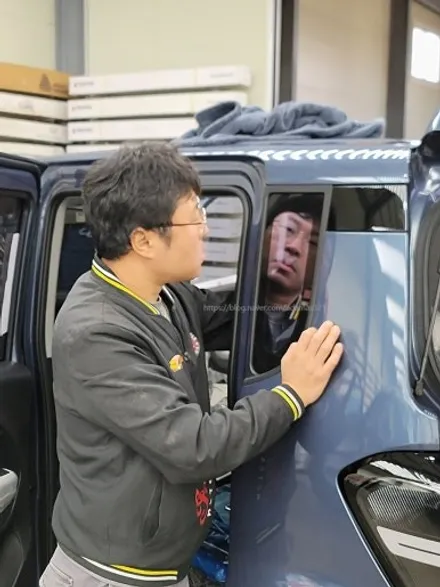 하남 썬팅 레이 EV 전기차 블락포디 스카이블루 시공 후기 / 하남 풍산동