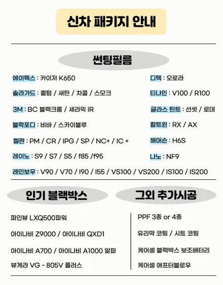 하남 신차패키지, 레인보우IS100 + 아이나비QXD1+PPF / 하남 풍산동