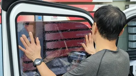 레이 ev 블락포디 스카이블루 열차단 썬팅 시공했는데 색상 예쁘네요 / 하남 풍산동