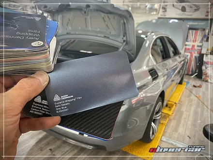 bmw528i전체랩핑 에이버리 사틴그레이블루메탈릭 전체래핑 시공 [ 안산랩핑 ] / 안산 상록구