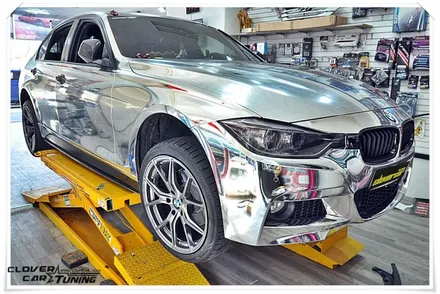 BMW F30 320D 에이버리 실버크롬 전체랩핑 silverchrome Wrapping [안산랩핑 안산크롬랩핑]작업입니다. / 경기 화성 남양