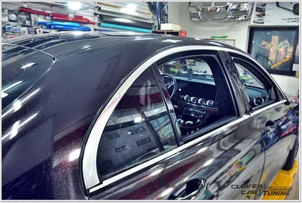 벤츠 W213 E300전체랩핑 3m 유광엠버블랙전체랩핑 및 e63amg범퍼교체 크롬죽이기랩핑 [안산랩핑] 시공입니다 / 안산 상록구
