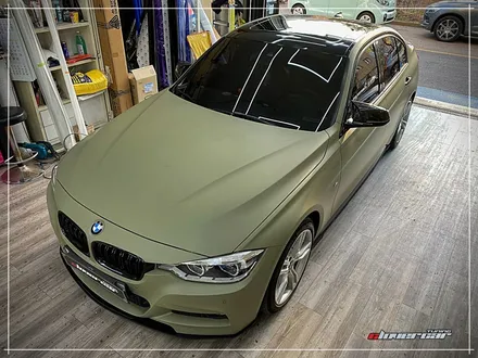 bmw330i전체랩핑 F30 에이버리 무광카키그린 전체랩핑 시공 및 키드니그릴교체 [ 안산래핑 ] / 안산 상록구