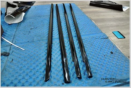 벤츠 W213 E300전체랩핑 3m 유광엠버블랙전체랩핑 및 e63amg범퍼교체 크롬죽이기랩핑 [안산랩핑] 시공입니다 / 안산 상록구