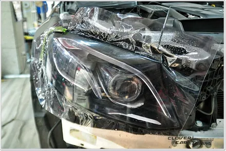 벤츠 W213 E300전체랩핑 3m 유광엠버블랙전체랩핑 및 e63amg범퍼교체 크롬죽이기랩핑 [안산랩핑] 시공입니다 / 안산 상록구