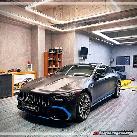 벤츠 AMG GT43 안산 랩핑, 아지트클로버카에서 에이버리 사틴블랙 전체랩핑 시공 후기 / 안산 상록구