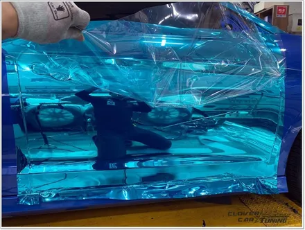 아반떼ad스포츠블루크롬랩핑 헥시스 슈퍼크롬 라이트블루크롬전체랩핑 및 나노커버 전체ppf시공 입니다. / 안산 상록구
