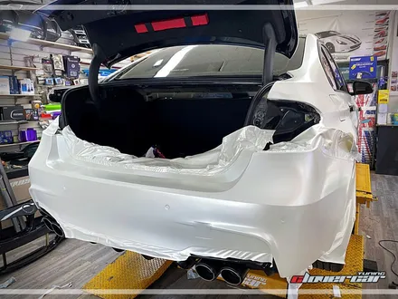 bmw328i랩핑 에이버리 사틴화이트펄 전체랩핑 + m바디킷풀셋+스포일러장착 [ 안산래핑 ] 했어요~! / 안산 상록구