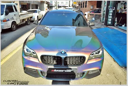 bmw f10 530i전체랩핑 기존랩핑 제거후 3m홀로그램랩핑 플립싸이키델릭전체랩핑 시공 [안산랩핑]입니다. / 안산 상록구