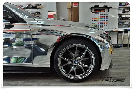 BMW F30 320D 에이버리 실버크롬 전체랩핑 silverchrome Wrapping [안산랩핑 안산크롬랩핑]작업입니다. / 경기 화성 남양