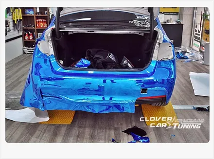 BMW320D F30  일본사쿠라 블루크롬 전체랩핑 [안산랩핑 안산크롬랩핑] 작업 입니다. / 경기 화성 남양